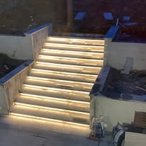 LED lit outdoor steps